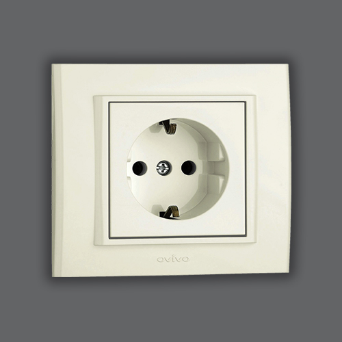 SOCKET OUTLET EARTHED - WHITE