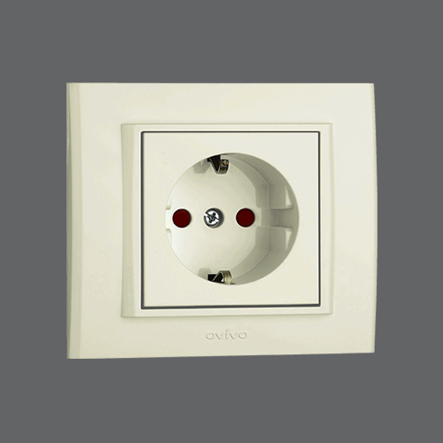 SOCKET OUTLET EARTHED CHILDPROOF - WHITE
