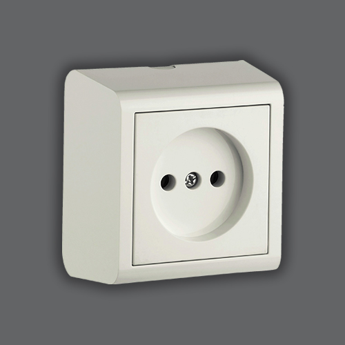 SOCKET OUTLET WITHOUT EARTH - WHITE